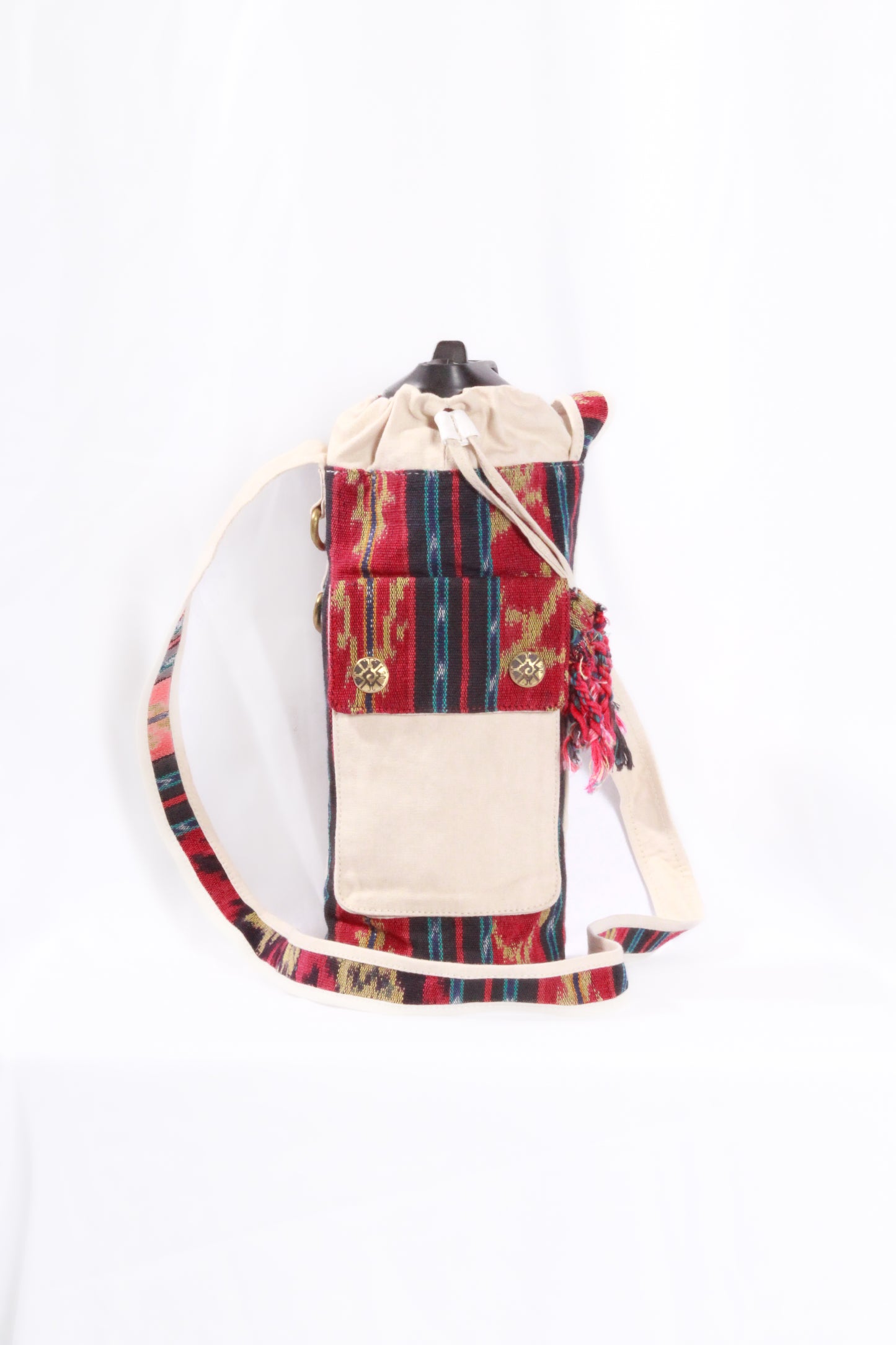 Water Bottle Bag - Indonesian Batik and Canvas